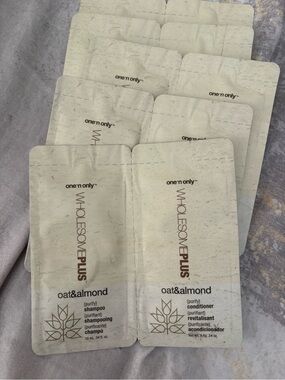 10 x one 'n only Wholesome Plus Oat & Almond Shampoo + Conditioner travel size